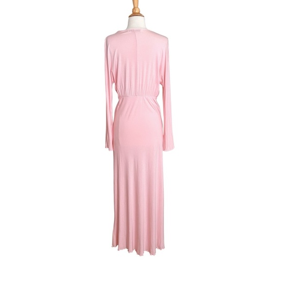 I. MAGNIN Vintage 1970s Pink Modal Maxi Night Dress – Loungewear Glam Size Small - Picture 8 of 16